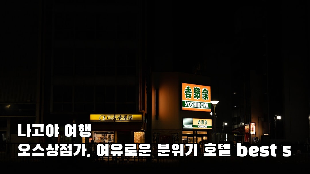 분위기 좋은 나고야여행 오스상점가 현지정보